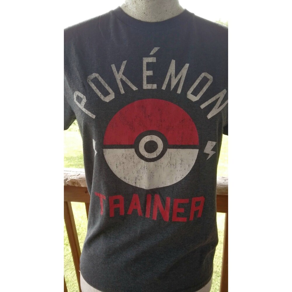 Pokémon Trainer Pokeball Shirt Boys Youth M Gray Short Sleeve Tee Back To School